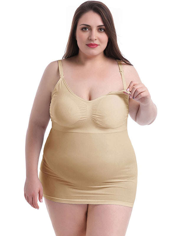 Momyknows Skin Colour Bodysuit Maternity Nursing Tops