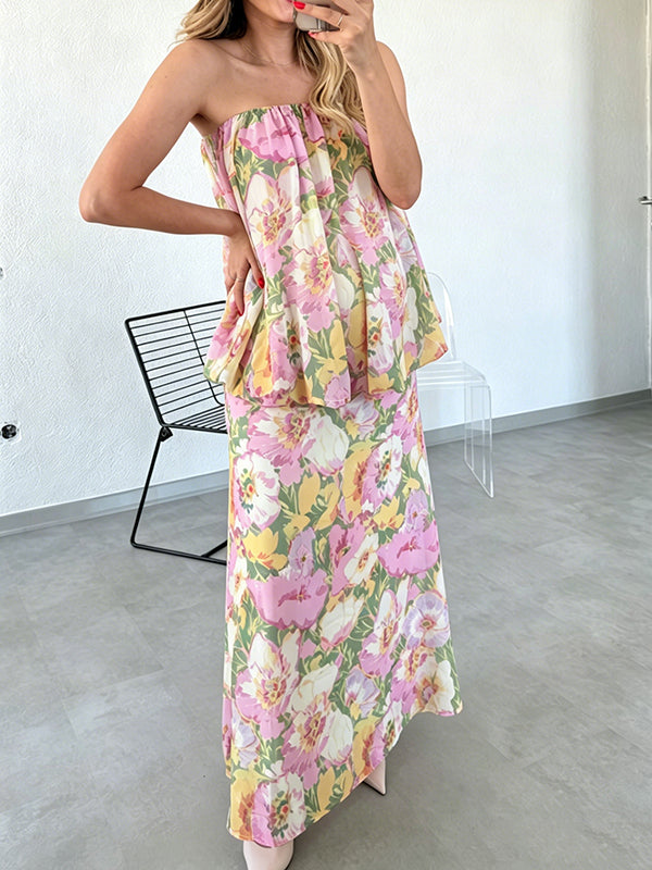 bandeau peplum dress Karen Millen Soft Tailored Peplum Bandeau Tailored Maxi Dress in Black