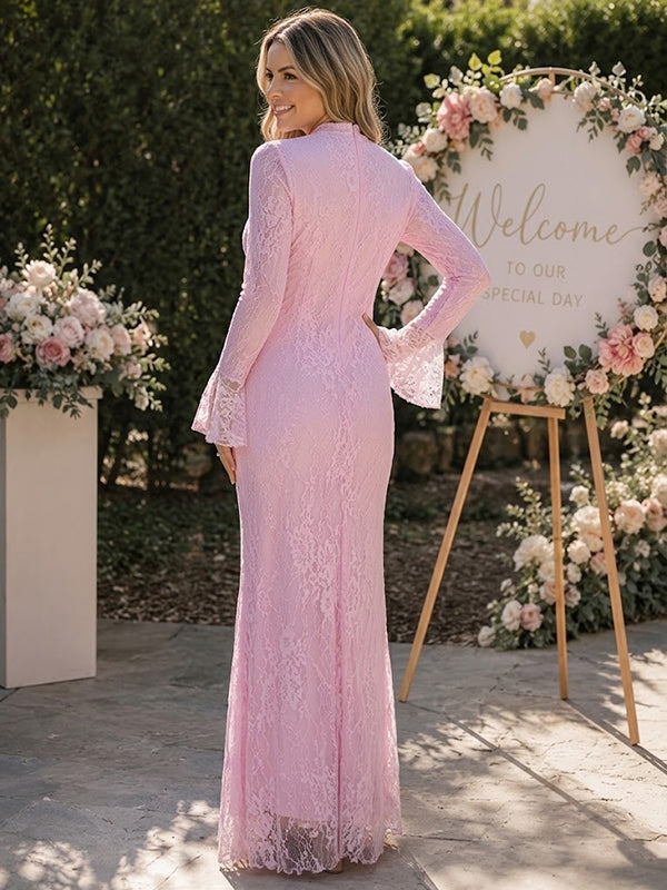Pink Lace Maternity Dress with Ruched Detailing Bodycon Fit