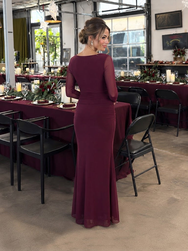 Purple Baby Shower Maternity Maxi Dress with swing collar