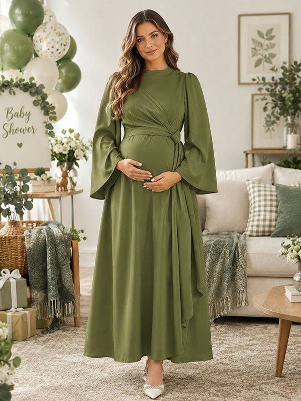 Elegant Knot Big Swing A-Line Baby Shower Maternity Maxi Dress