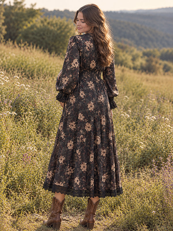 Black Lace Ruched Maternity Maxi Dress with Elegant Details Bodycon Fit