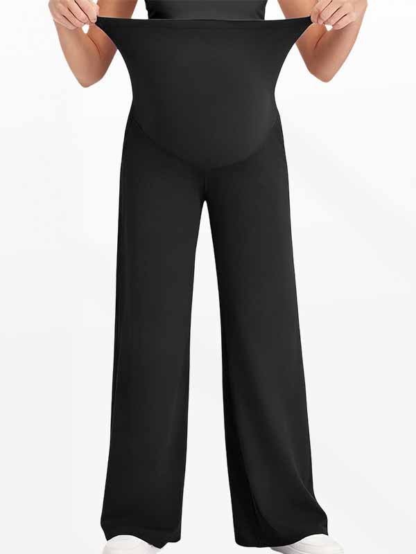 Momyknows Comfortable Pockets Patchwork Stretchy Daily Straight-leg Maternity Legging - Black - 6