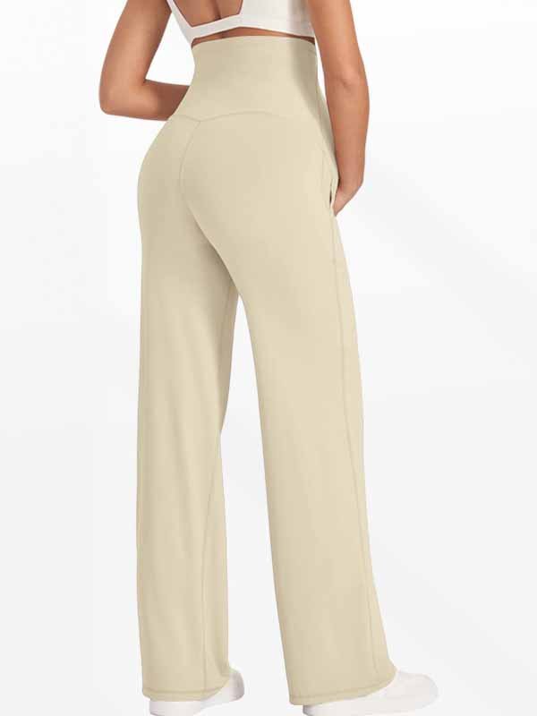 Momyknows Comfortable Pockets Patchwork Stretchy Daily Straight-leg Maternity Legging - Beige - 9