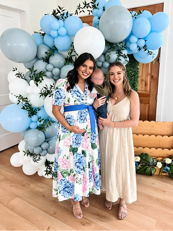 blue tie dye maternity dress Blue Tie Dye Cutout Tie Back Maternity Maxi Dress