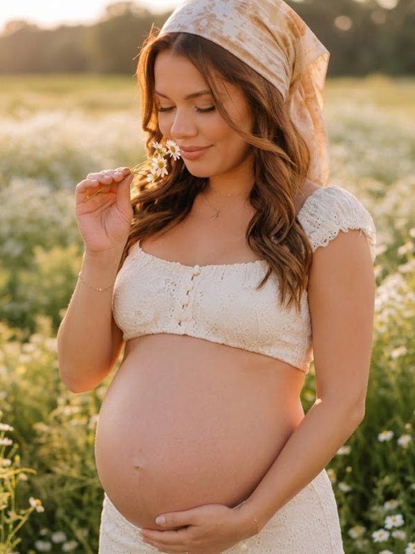 Momyknows Apricot Sweet Side Slit 2-in-1 Vacation Maternity Photoshoot Maxi Dress - Apricot - 2