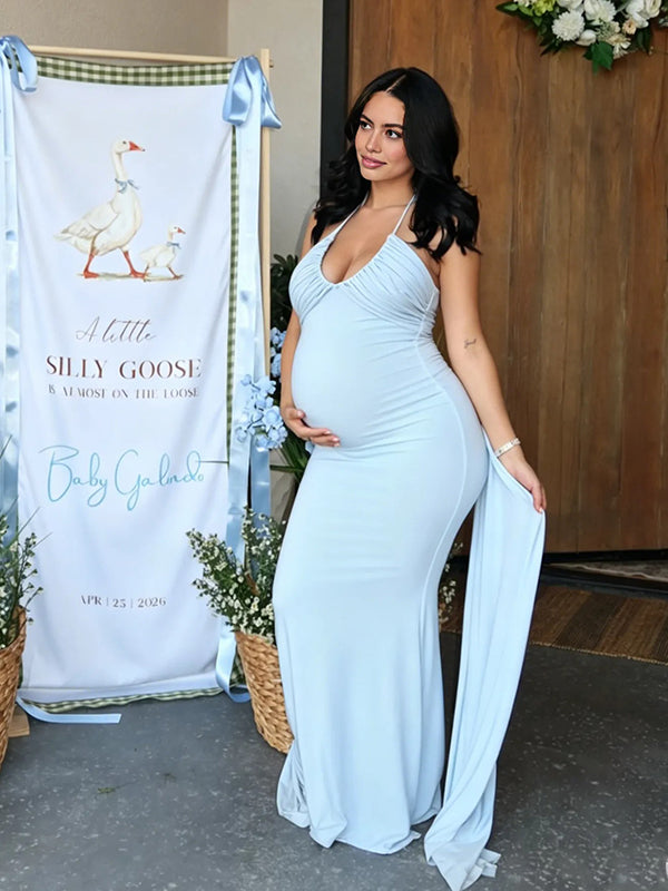 maternity loose dress Lutiedan Womens Maternity Short Sleeve Ruffle Dress V Neck Summer Casual Midi Dress Loose Fit Smocked Flowy Dress for Baby Shower Photoshoot