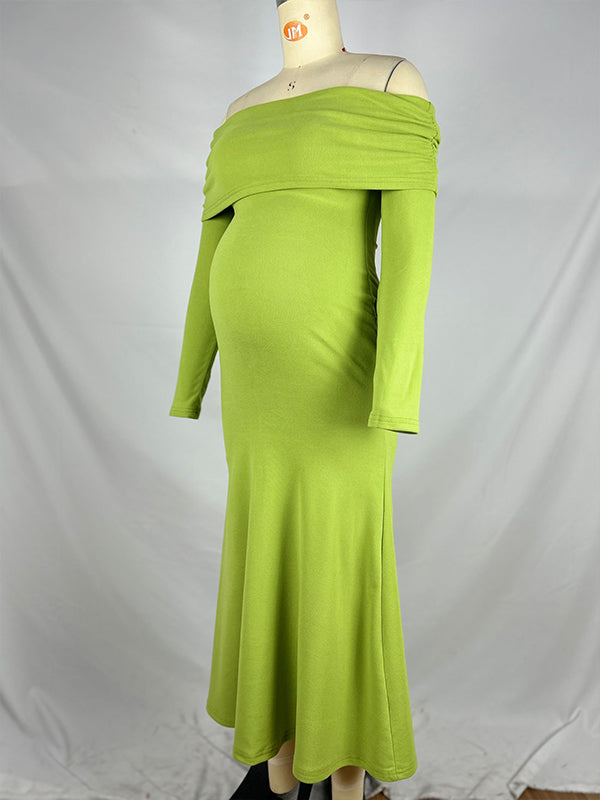 Momyknows Green Ruched Off Shoulder Bodycon Elegant Cocktail Party Gown Maternity Photoshoot Baby Shower Maxi Dress Momyknows Green Ruched Off Shoulder Bodycon Elegant Cocktail Party Gown Maternity Photoshoot Baby Shower Maxi Dress