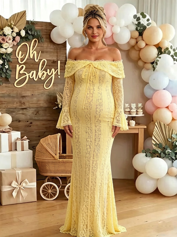 gold lace maternity dress Carmen Maternity Gown Gold Rush