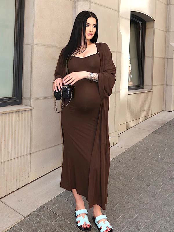 plus size maxi dress with cardigan Custom Made To Order Linen Pleated Cardigan Oversize Maxi Dress plus 1x-10x Y628