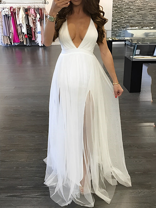 White dress with on sale slits on both sides