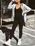 Momyknows Black Halter Neck Cross Back V-neck Basic Fashion Maternity Bodycon Romper Jumpsuit