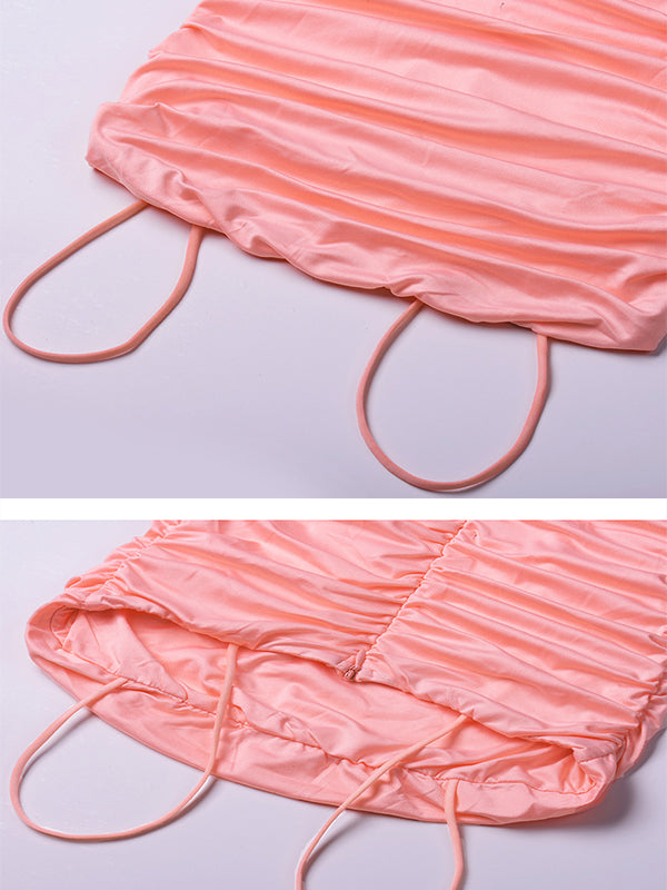 Momyknows Spaghetti Strap Off Shoulder Ruffle Bodycon Cute Baby Shower Maternity Midi Dress