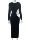 Momyknows Black Cut Out Bump Style Fashion Bodycon Party Photoshoot Maternity Dress