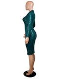 Momyknows Christmas Sequin Band Neck Bodycon Elegant Evening Gown Photoshoot Bodycon Maternity Midi Dress